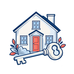 Maison et clé pour une remise de logement