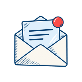 Enveloppe ouverte contenant un message reçu