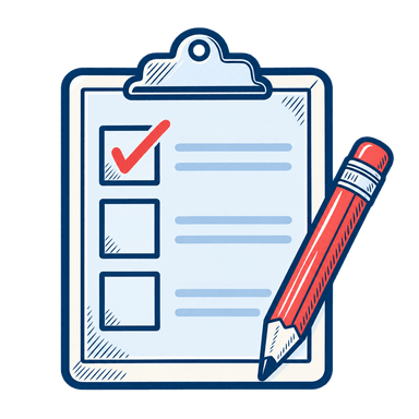 Liste de priorités sur un porte-documents avec un crayon corail
