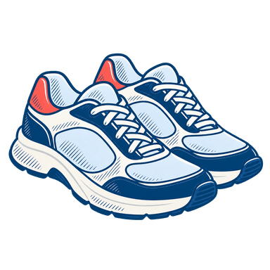 Paire de chaussures de marche bleues avec détails corail