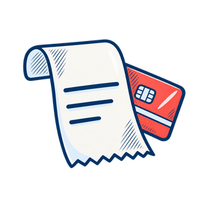 Ticket de caisse et carte de paiement