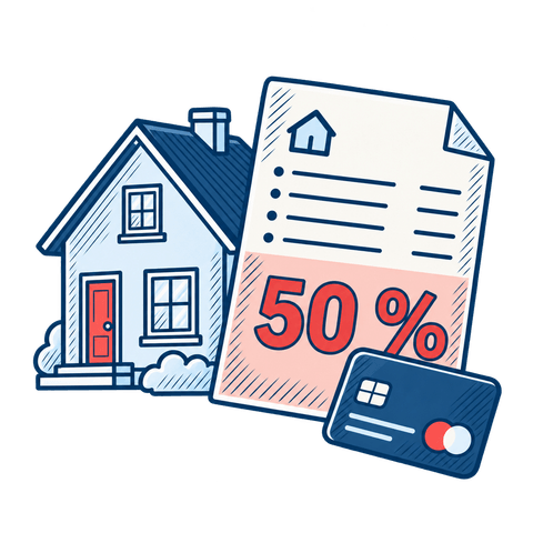 Maison, facture à 50 % et carte bancaire pour le crédit d’impôt et l’Avance immédiate