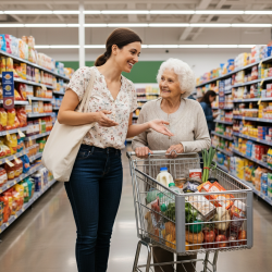 Aide aux courses et accompagnement en magasin à Montrabé pour personnes âgées
