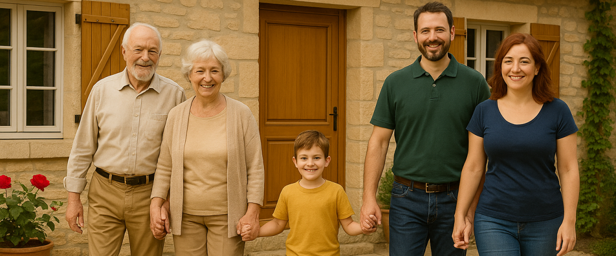 Entrée de domicile accueillante avec panneau Diaz Family Services